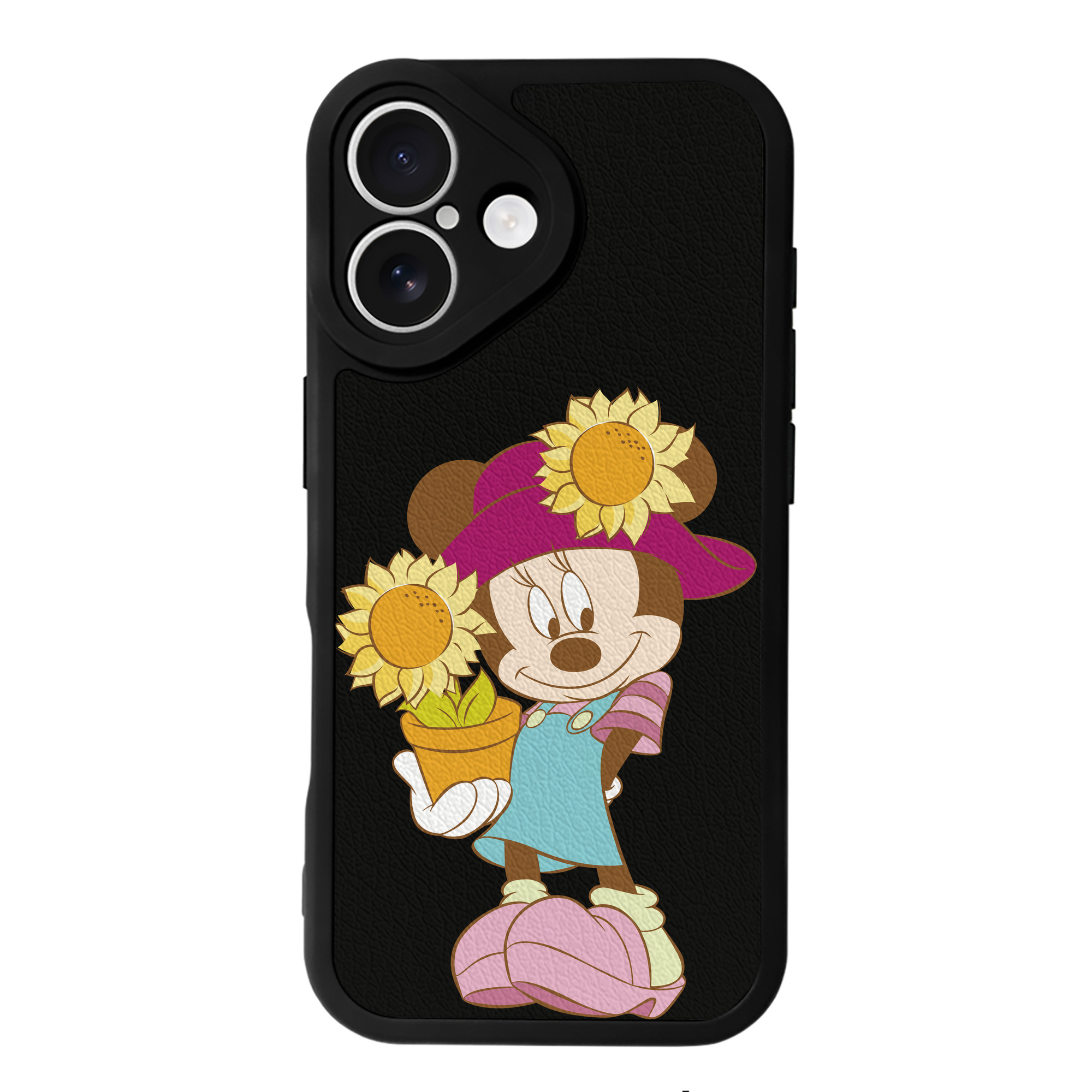 （画像用） ミッキーマウス Mickey Mouse 【iPhone 16シリーズ対応】シリコンスマホケース（レザー調） 材質：シリコン